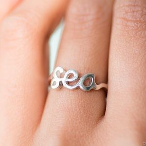 BETTY BELTS SEA RING, sterling silver, size 6.5